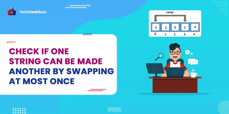 Check if one string can be made another by swapping at most once