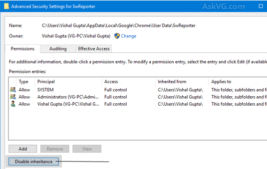 S/W advanced settings window