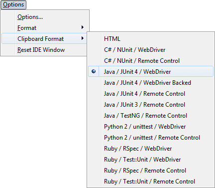 Clipboard Format options