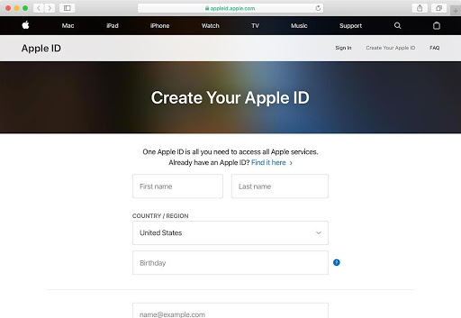 Create your Apply ID