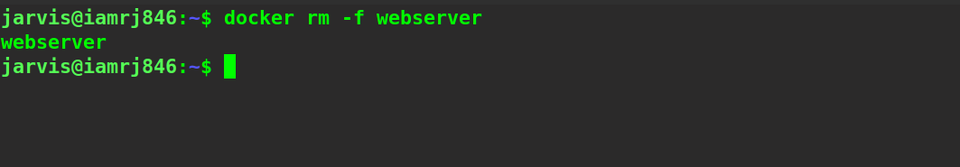 Docker rm -f webserver