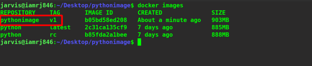 $ docker image