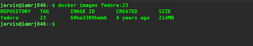  docker images fedora:23