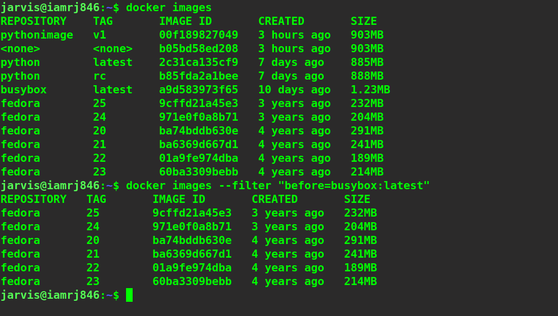 docker images --filter “before=busybox-latest”