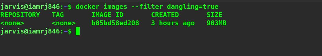 docker images --filter dangling=true