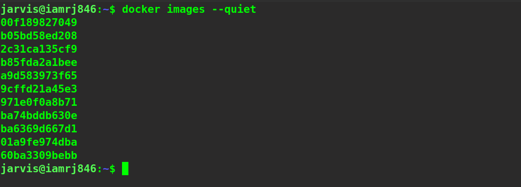 docker images --quiet