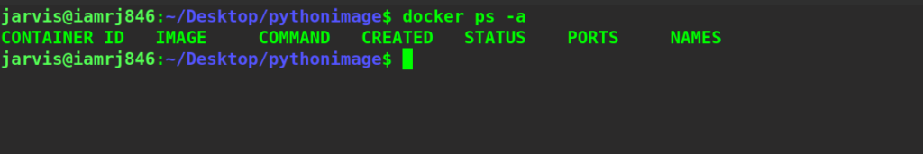 $ docker ps -a