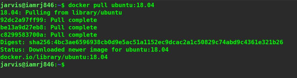 $ docker pull ubuntu:18.04
