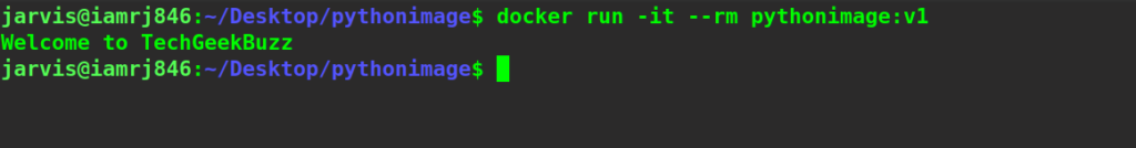 $ docker run -it --rm pythonimage:v1