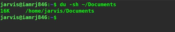  $ du -sh ~/Documents