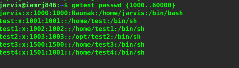  $ getent passwd {1000..60000}