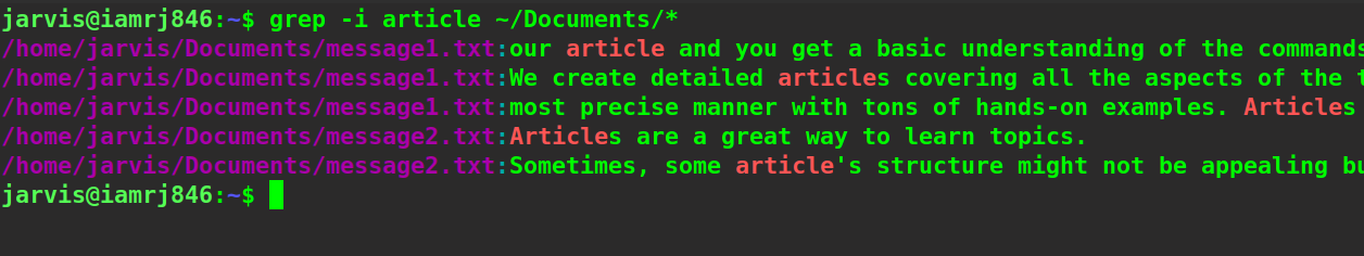  $ grep -i article ~/Documents/*