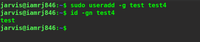  $ id -gn test4