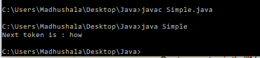 Java next token method