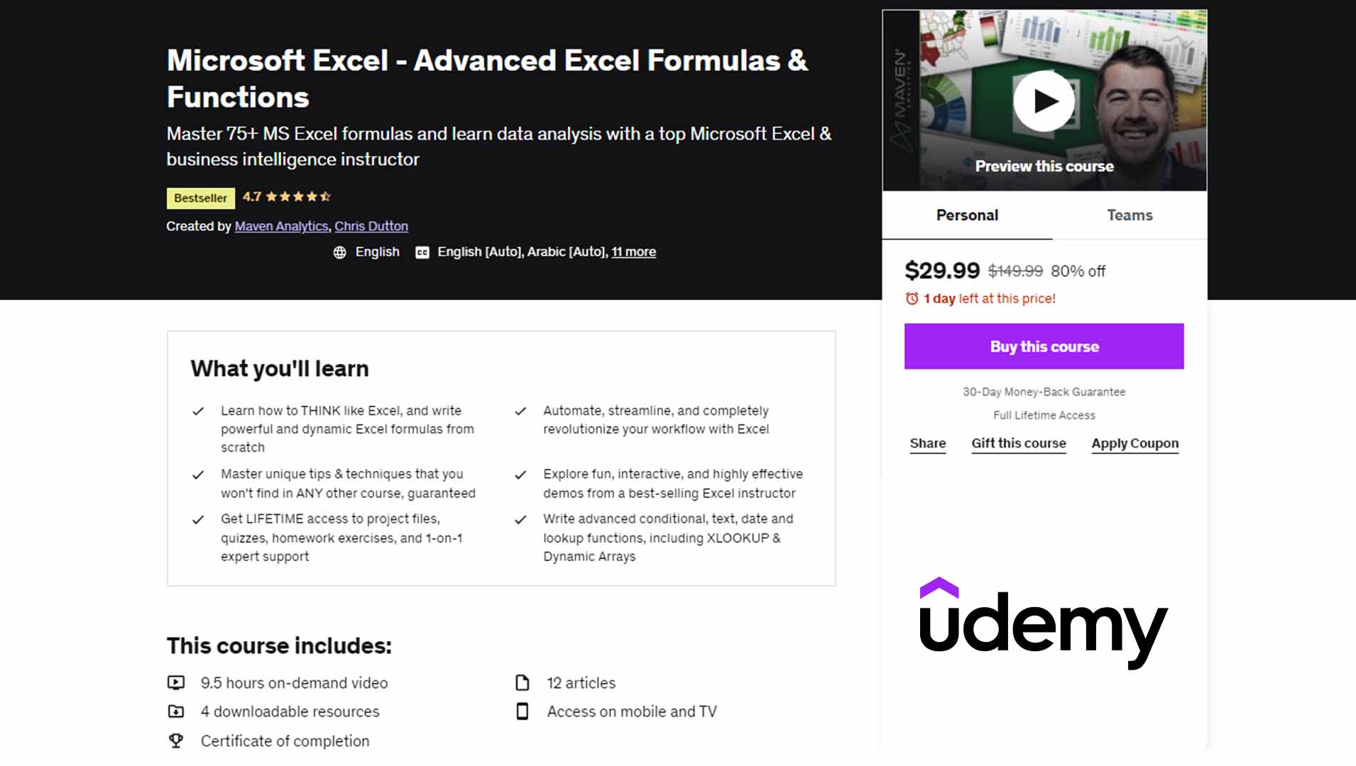 Advanced Excel Formulas and Functions