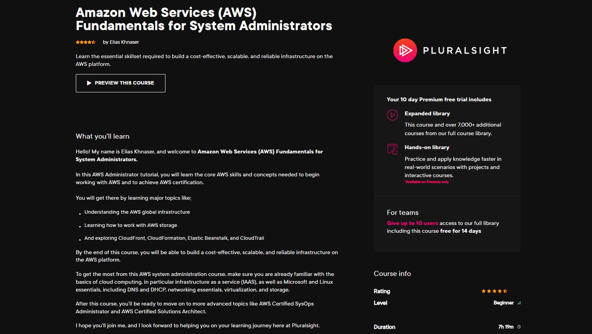 Amazon Web Services (AWS) Fundamentals for System Administrators