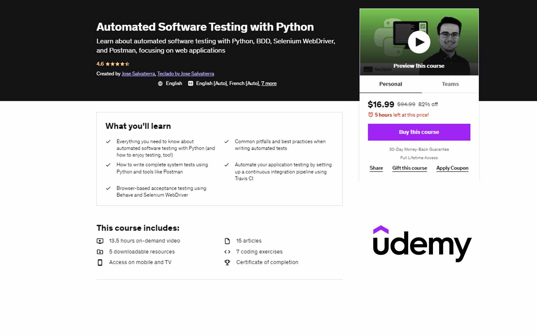 Automated Software Testing with Python