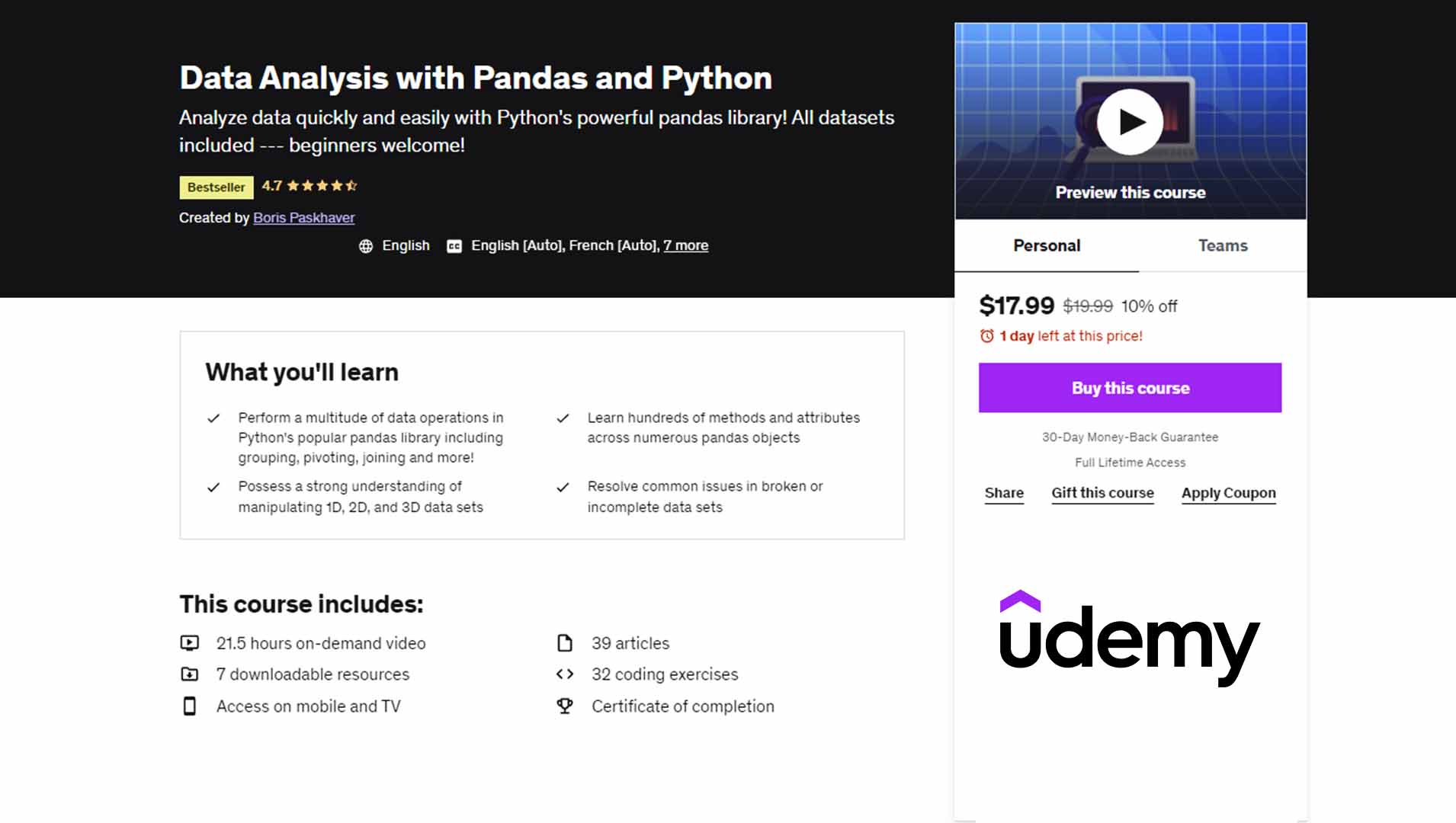 Data Analysis with Pandas and Python