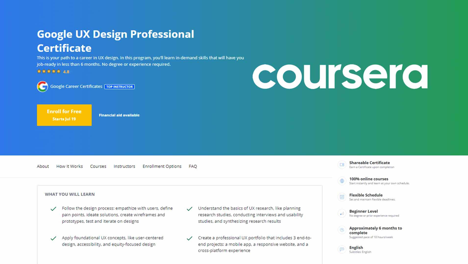 Google UX Design Professional Certificate