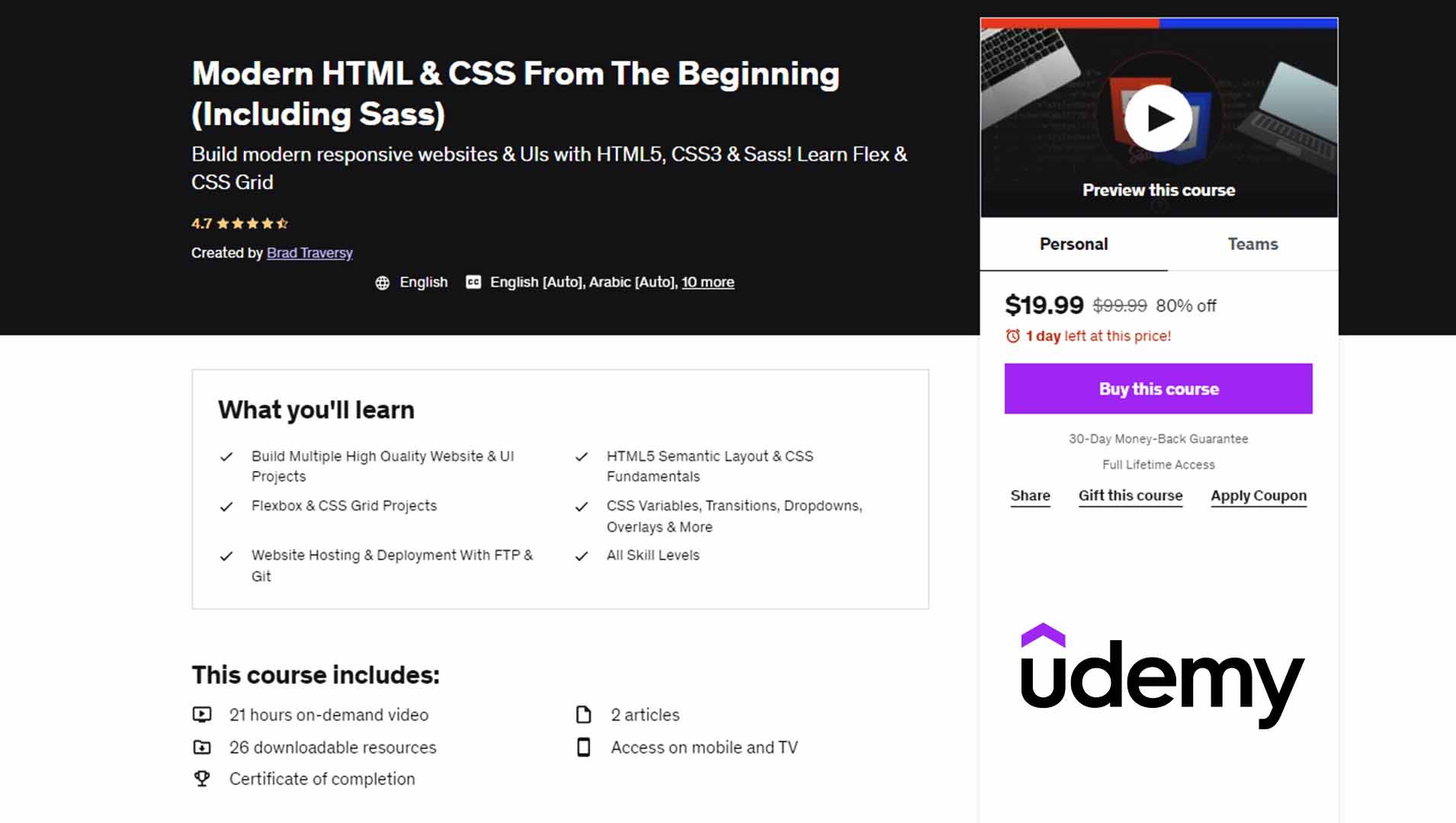 Modern HTML + CSS for Beginners