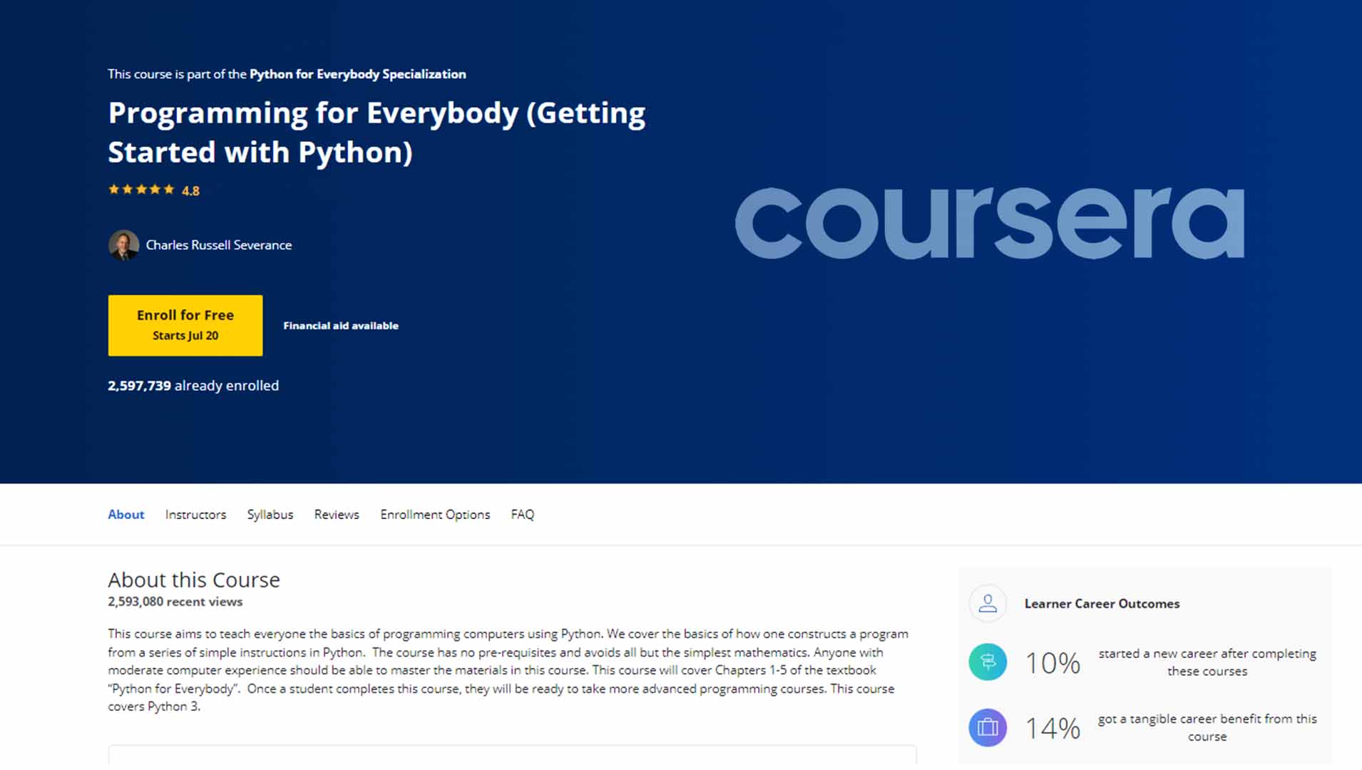 Programming for Everybody by Coursera