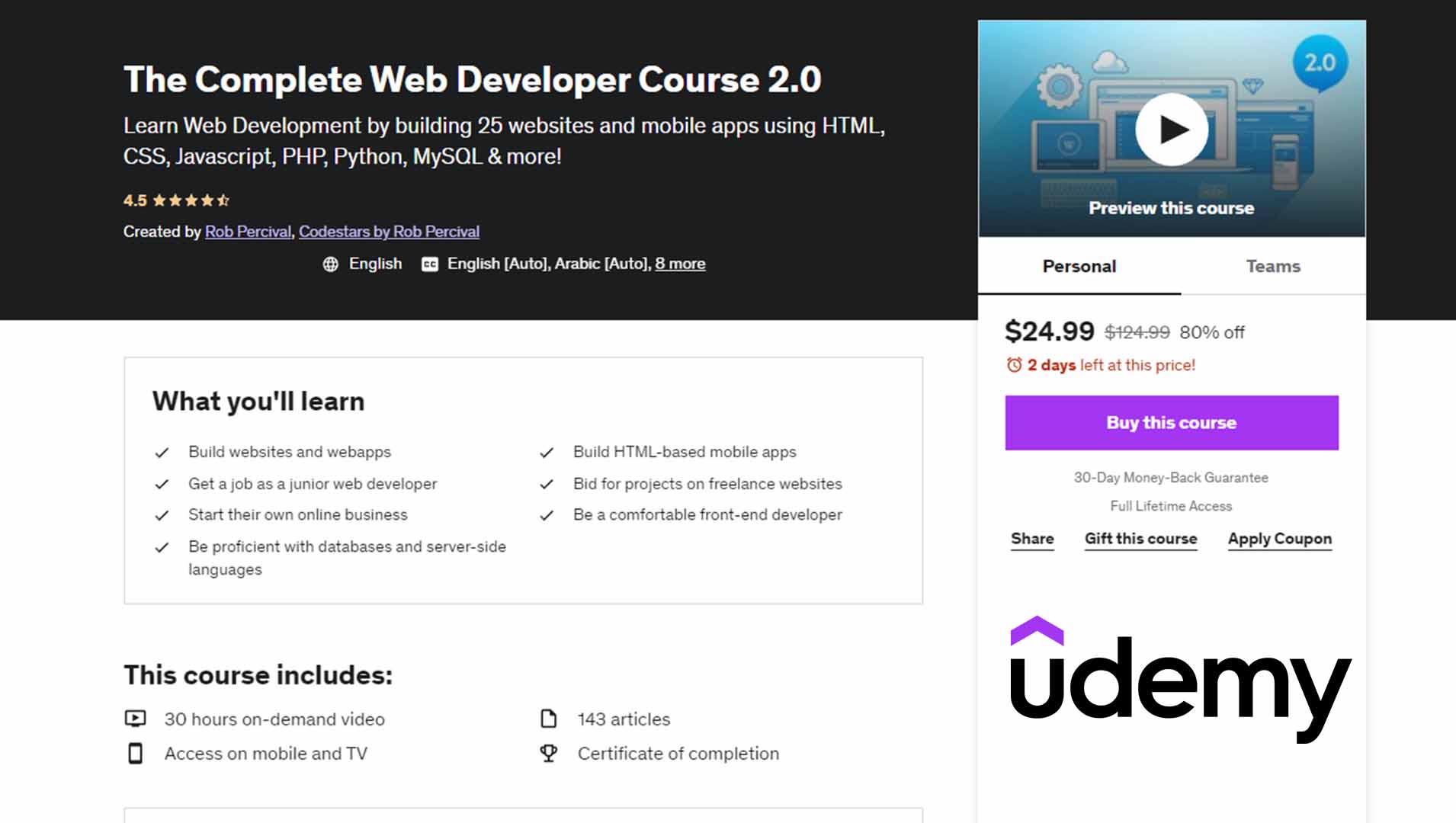 The Complete Web Developer Course 2.0