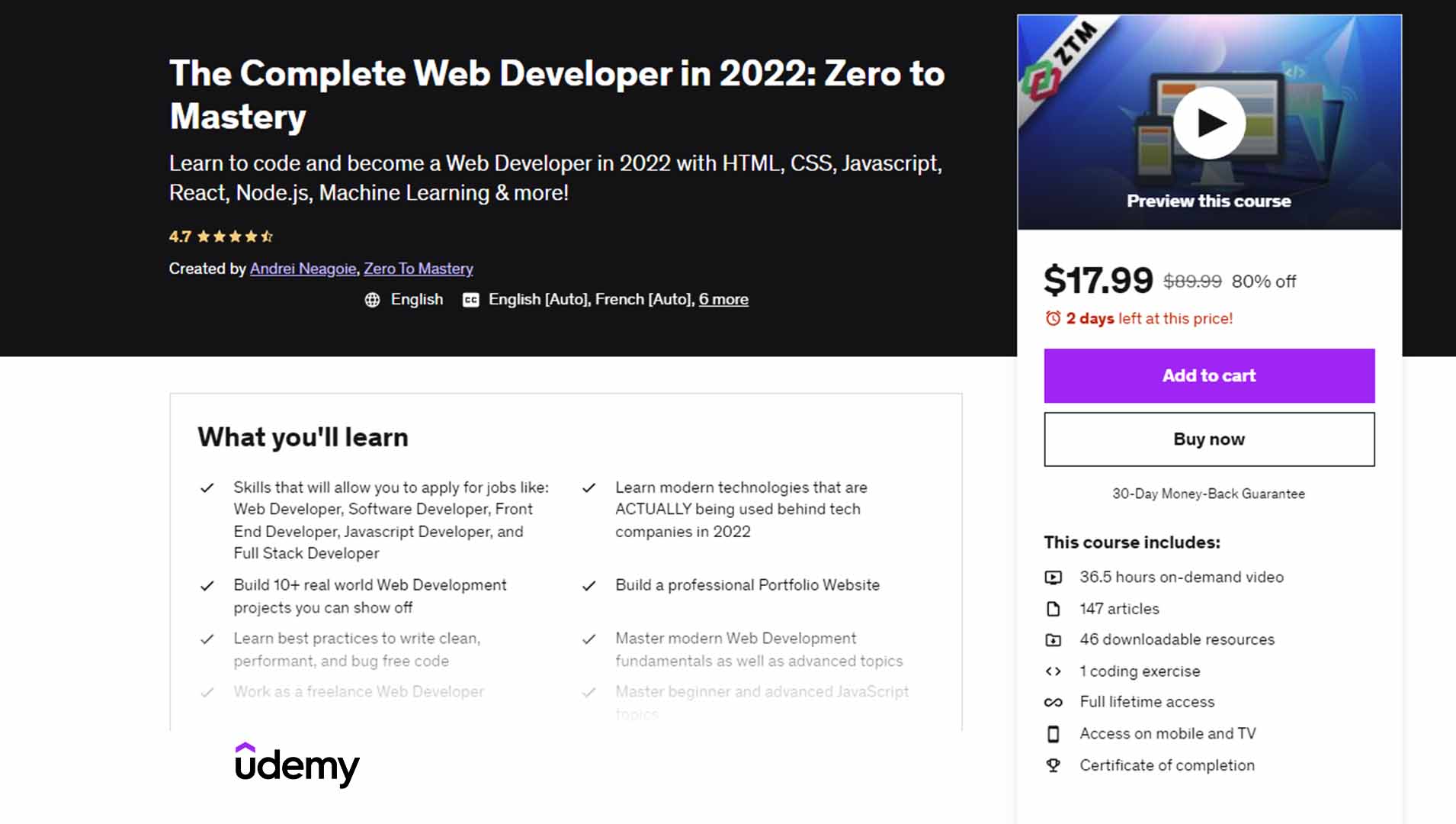 The Complete Web Developer: Zero to Mastery