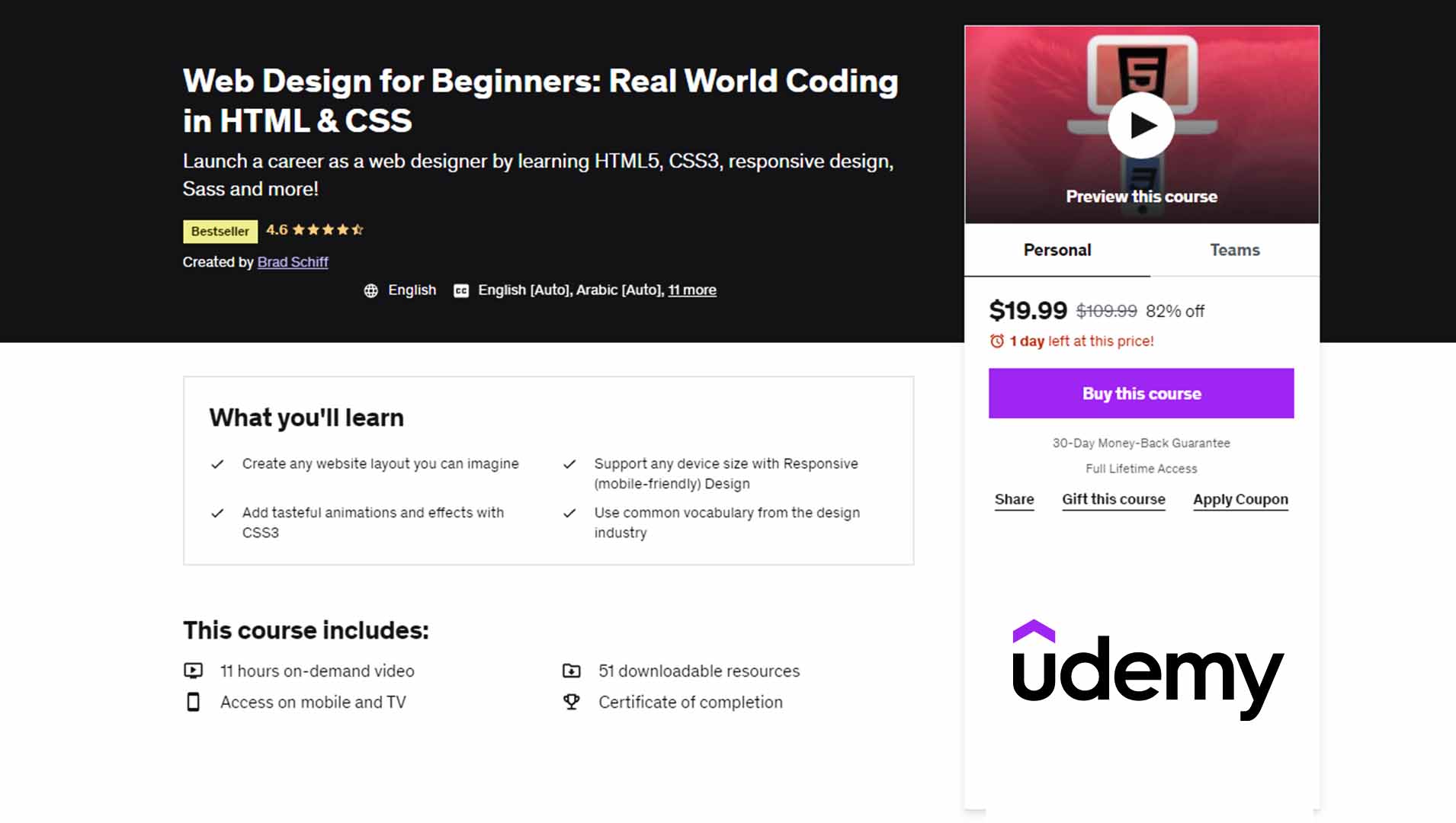 Web Design for Beginners: Real World Coding in HTML & CSS