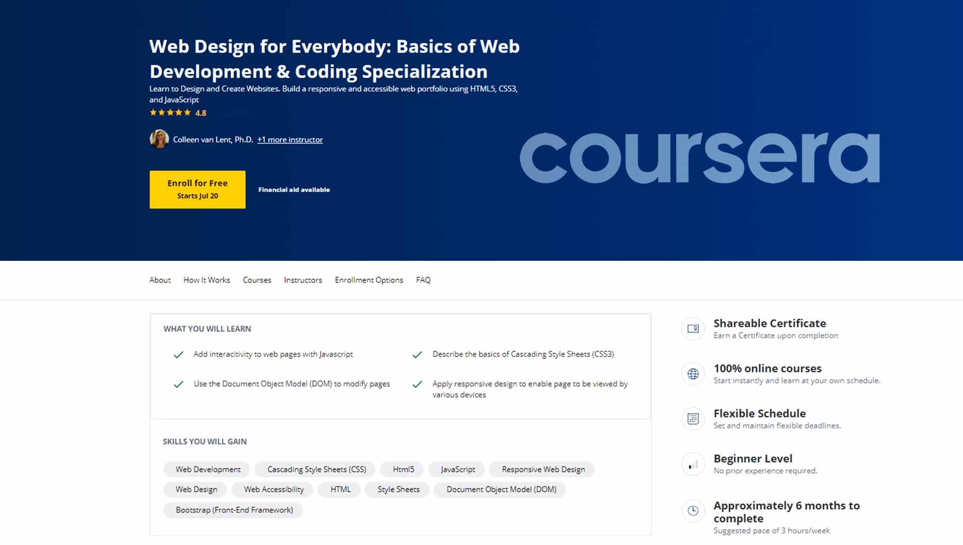 Web Design for Everybody: Basics of Web Development & Coding Specialization