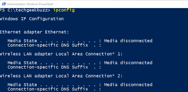 IP config command