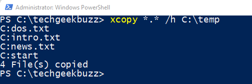 X copy command