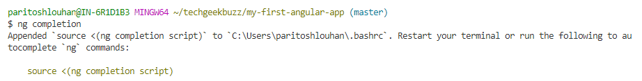 Angular Completion