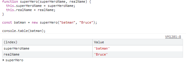 console.table()