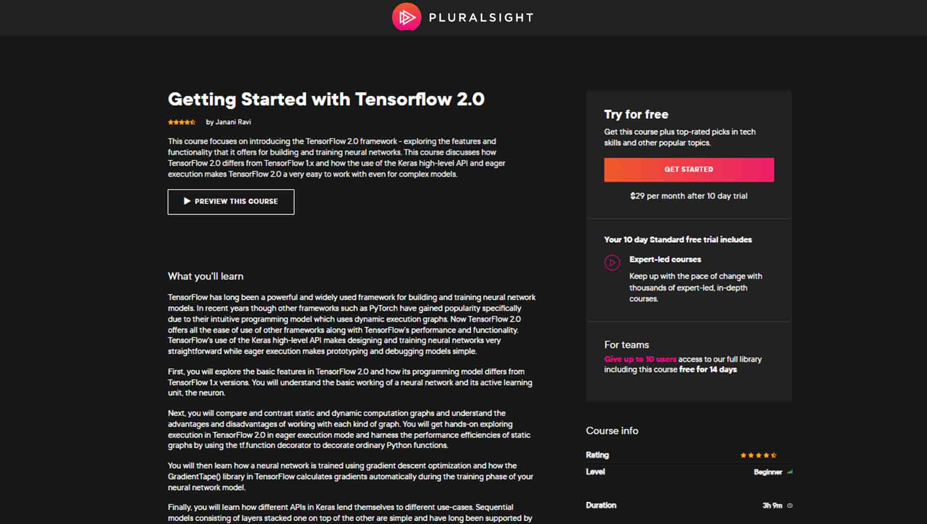 Getting Started with Tensorflow 2.0