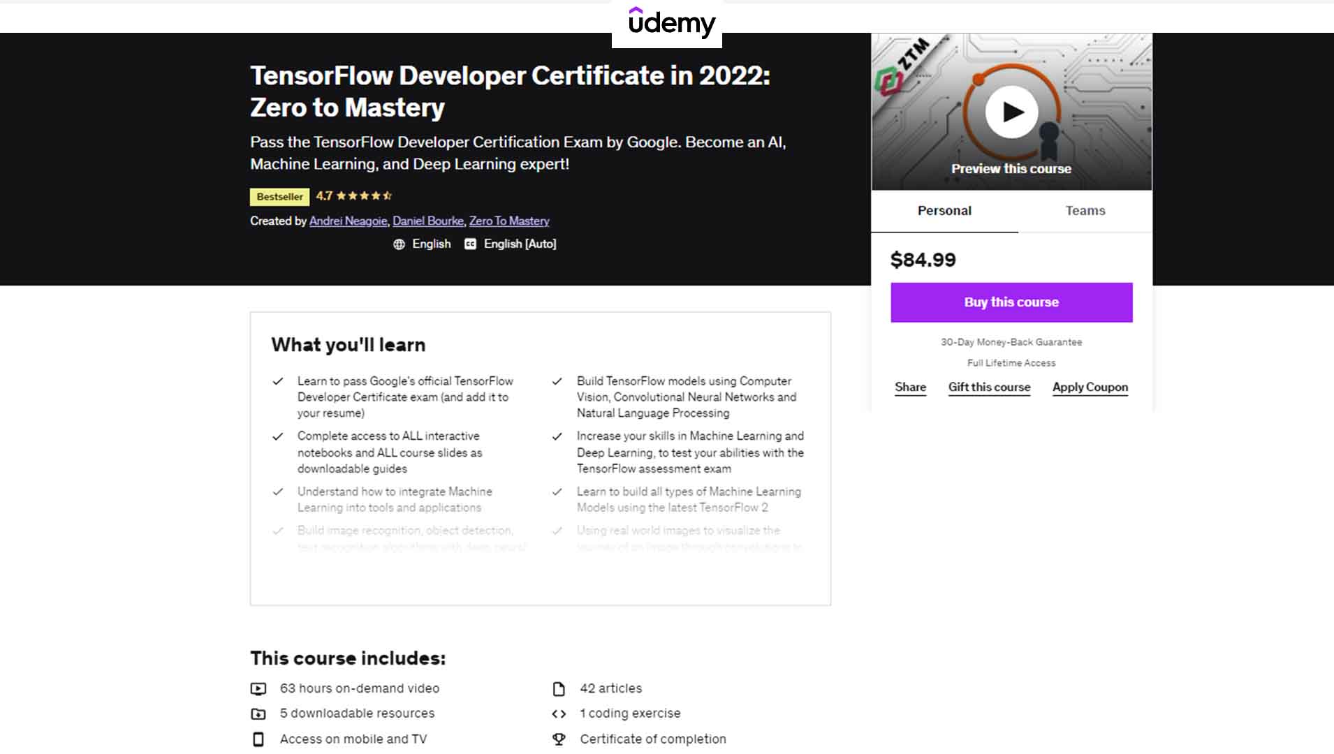 10 Best TensorFlow Courses for 2023