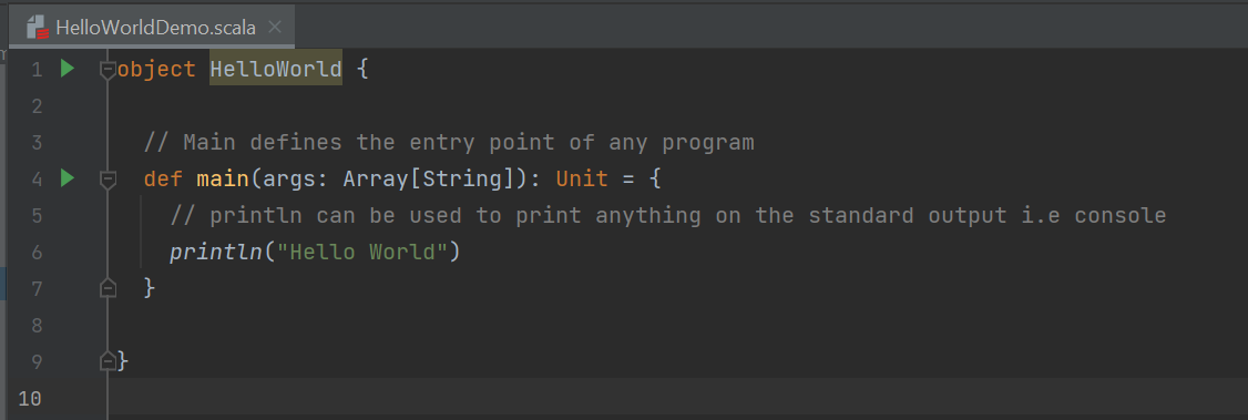 Run Scala Program in IDE