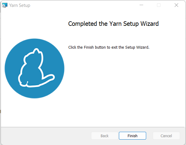 Completed the Yarn Setup Wizard
