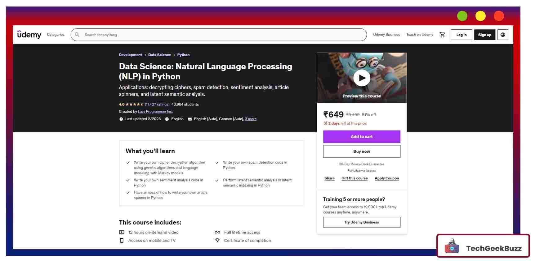 Data Science: Natural Language Processing (NLP) in Python