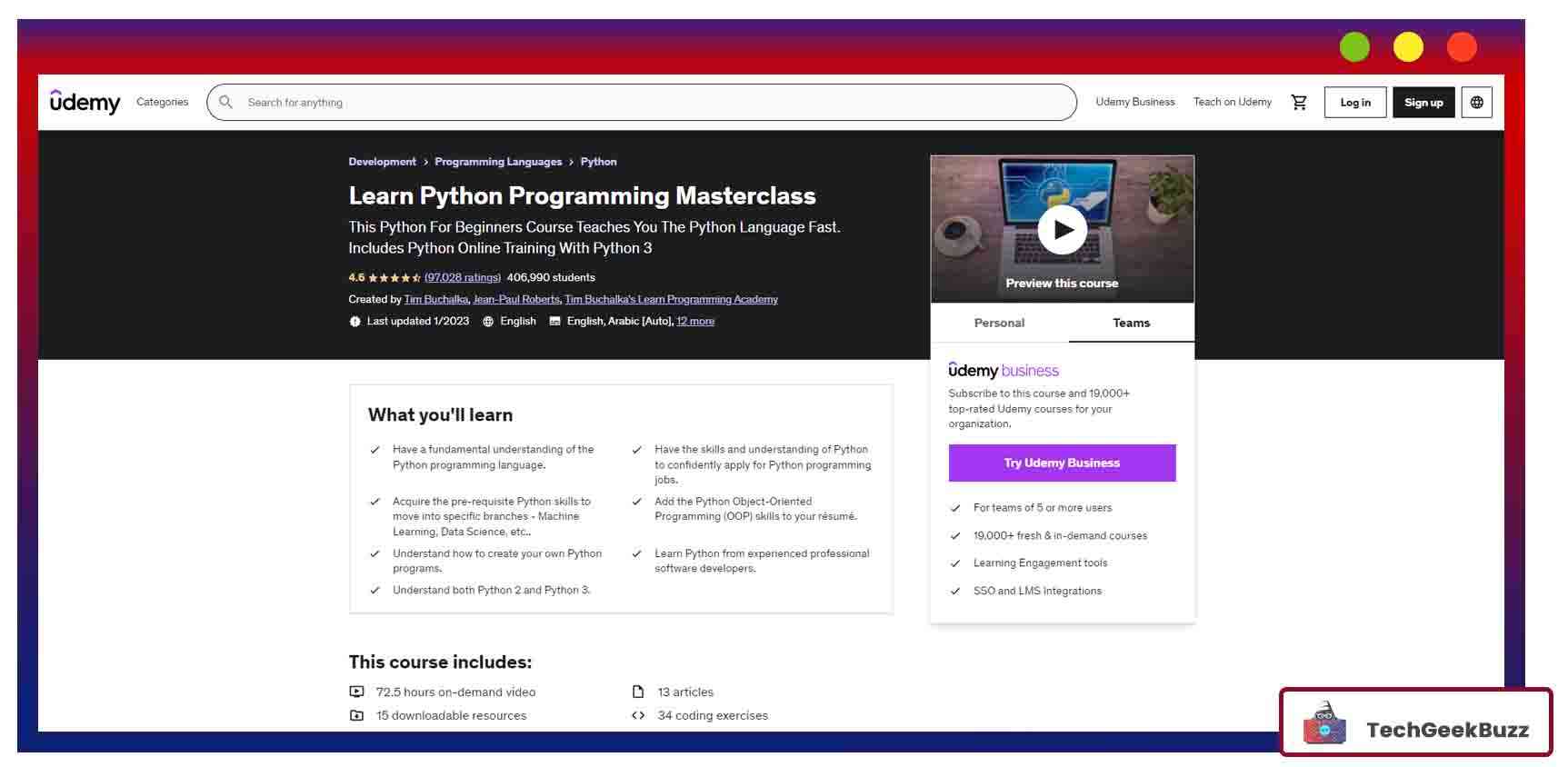 Learn Python Programming Masterclass