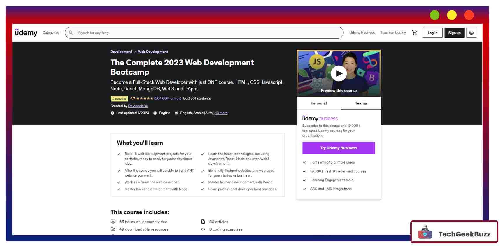 The Complete 2022 Web Development Bootcamp