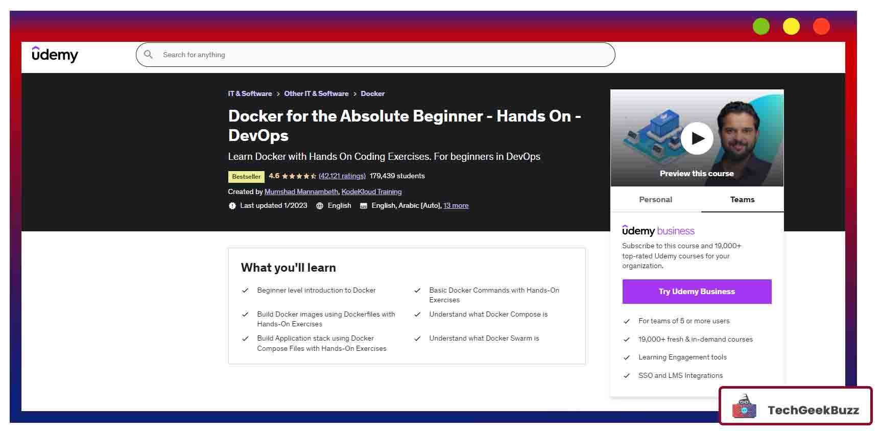 Docker for the Absolute Beginner - Hands On - DevOps