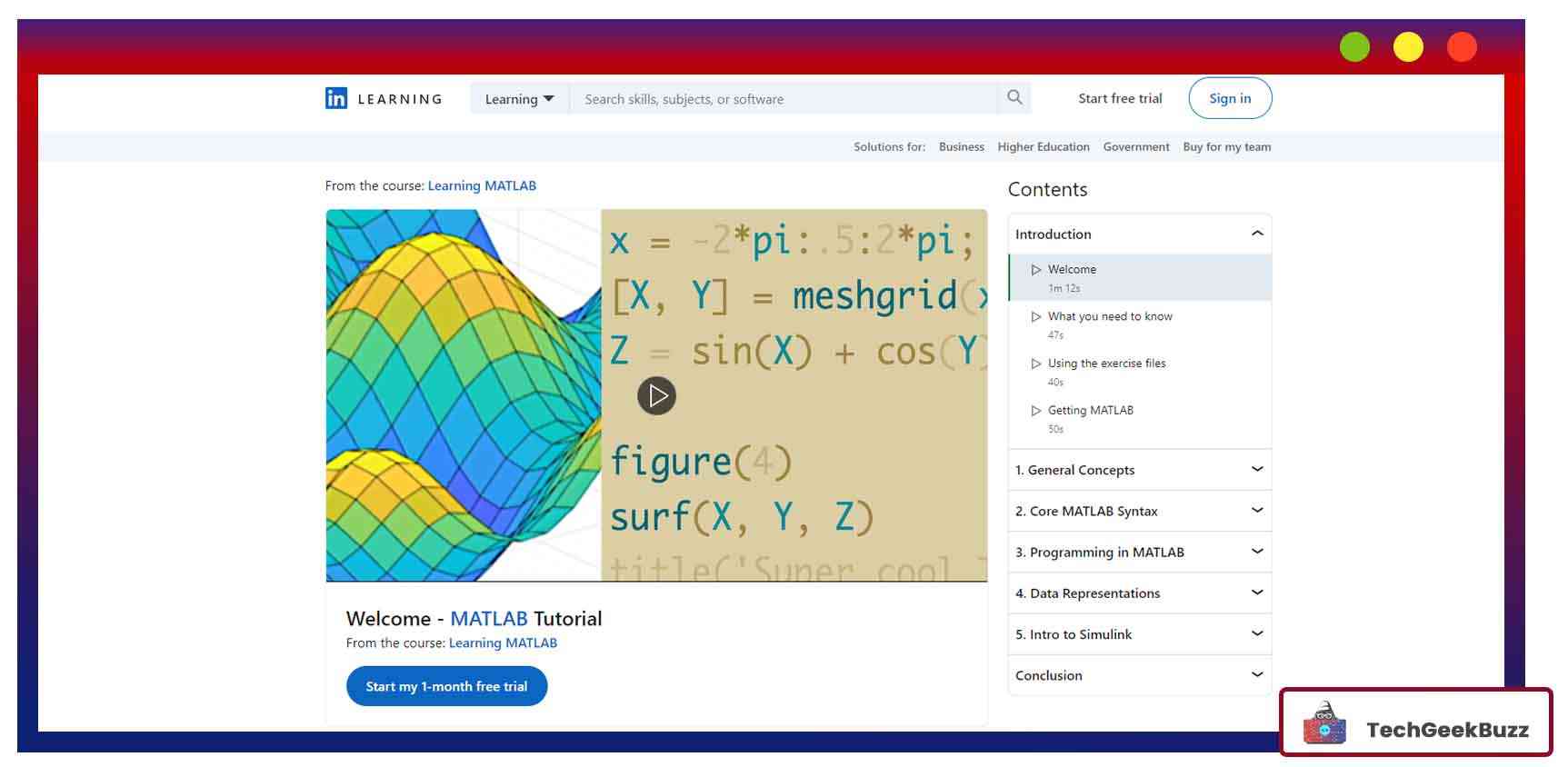 Learning MATLAB