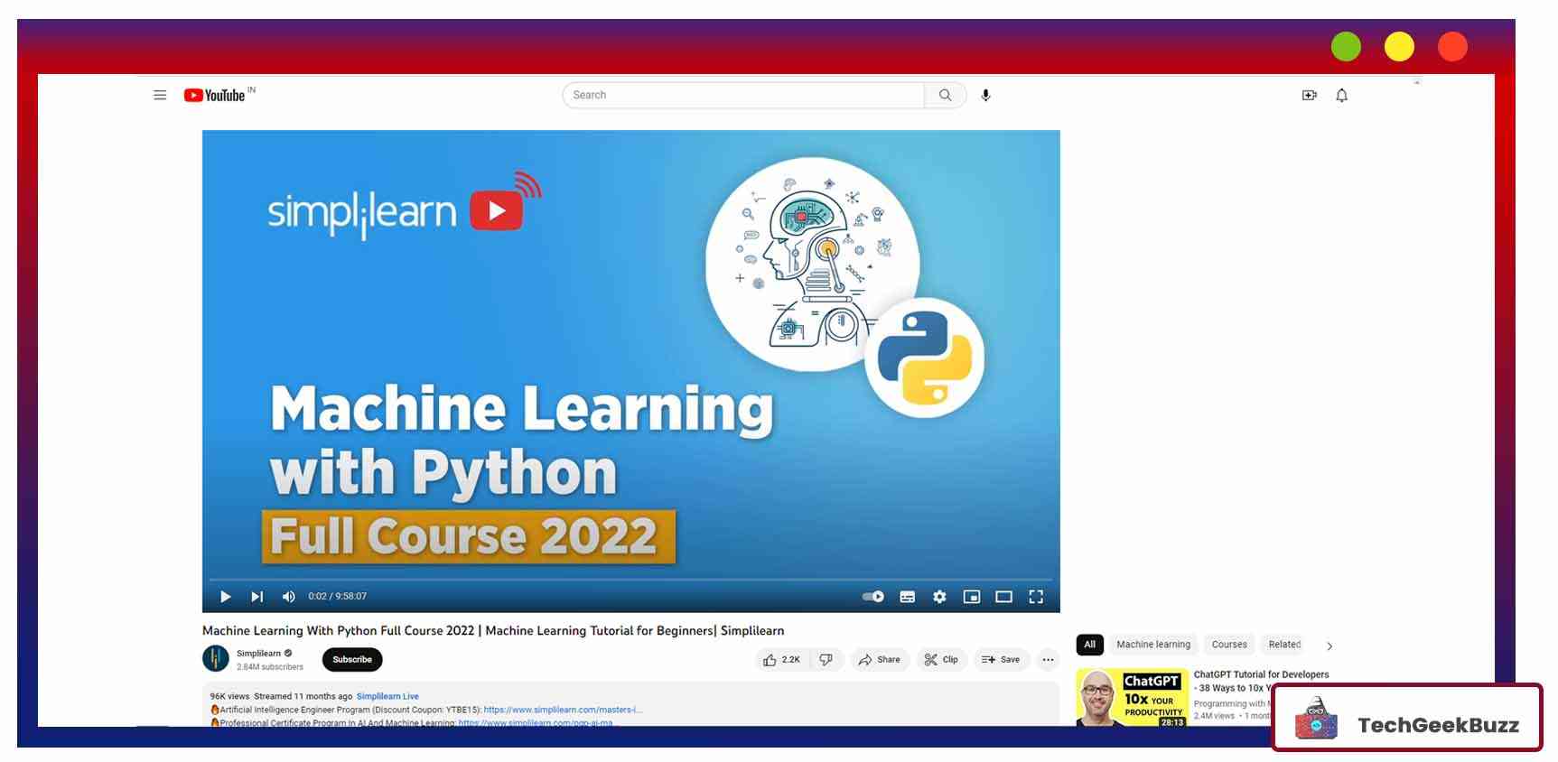 Machine Learning With Python Full Course 2022