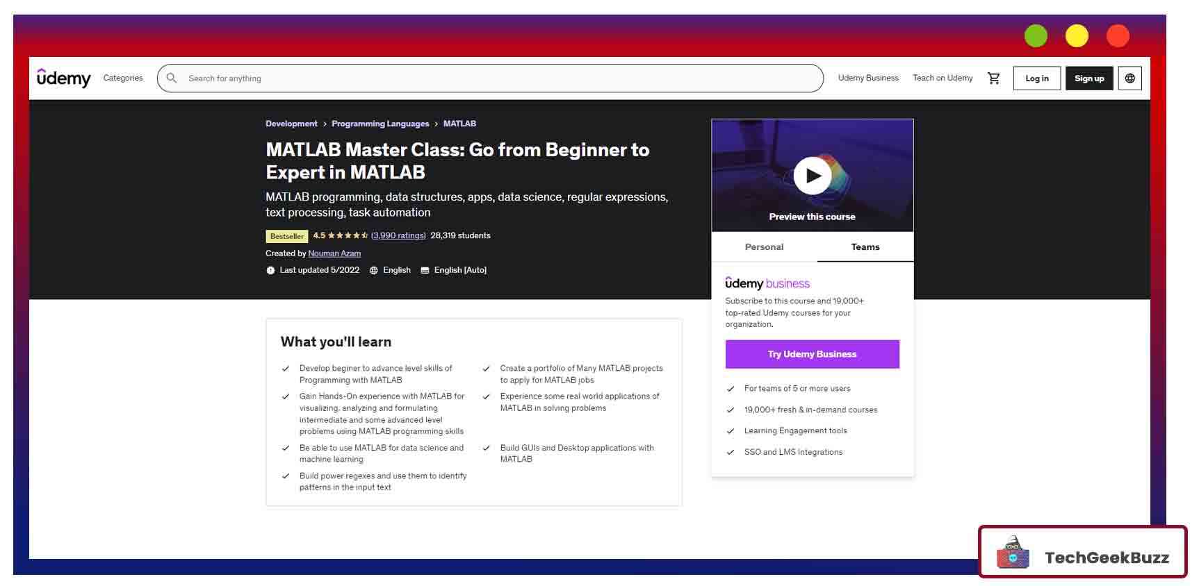 MATLAB Master Class: Go from Beginner to Expert in MATLAB