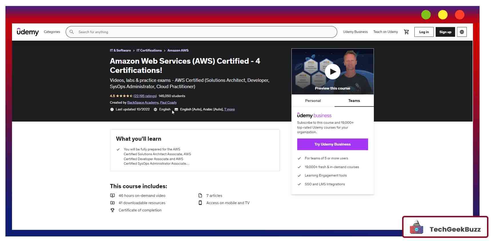 Amazon Web Services (AWS) Certified 2022 - 4 Certifications!