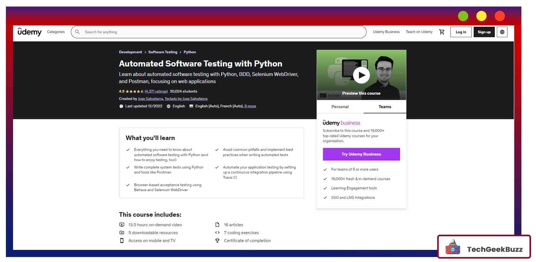 Automated Software Testing with Python