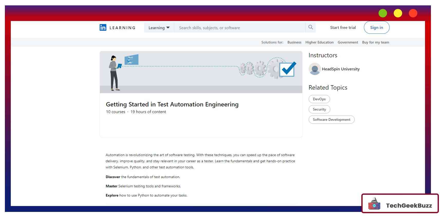 Become a Test Automation Engineer