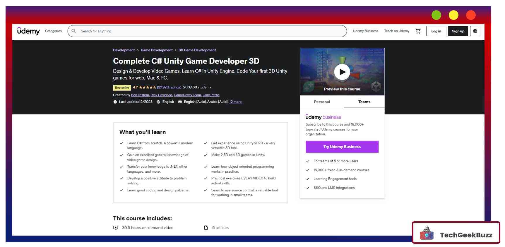 Complete C# Unity Game Developer 3D