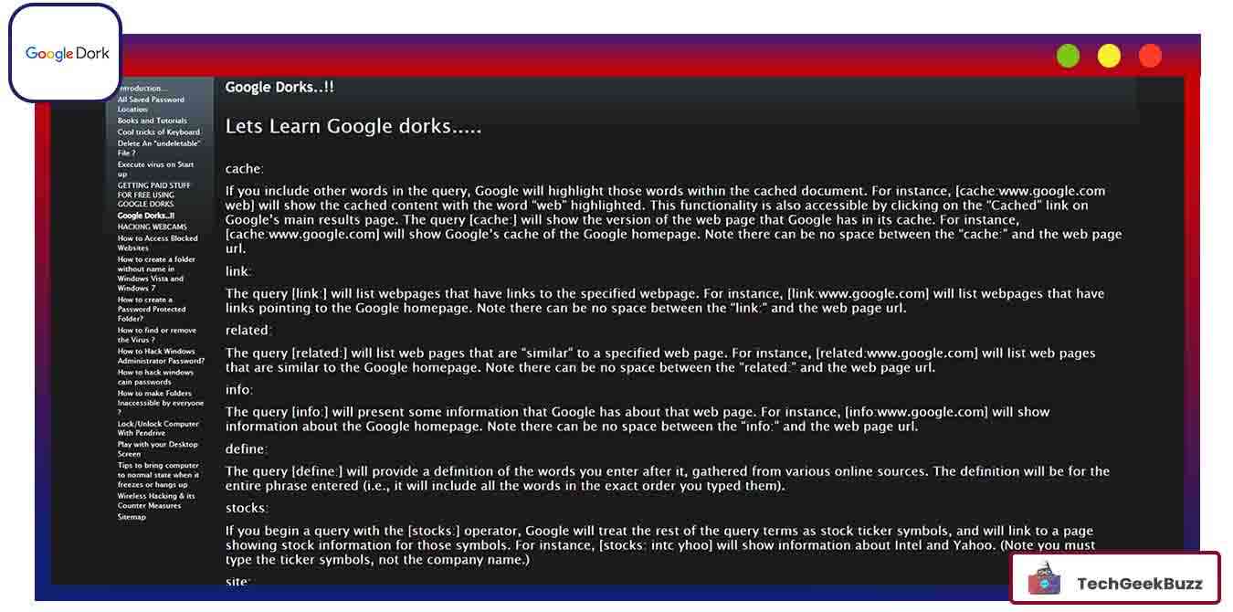 Google Dorks 