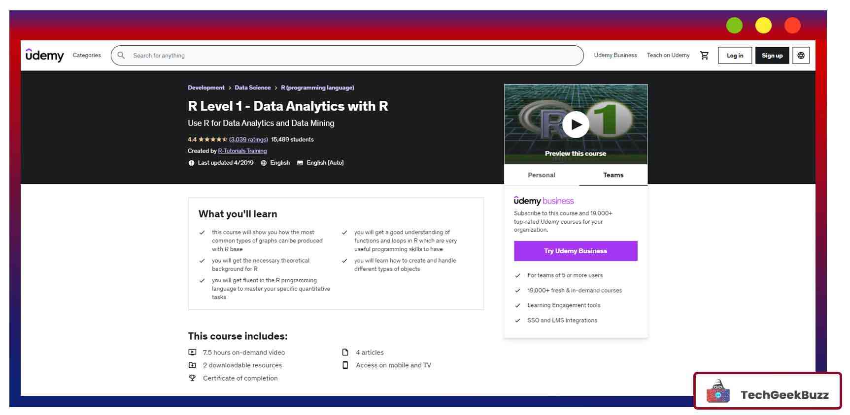 R Level 1 - Data Analytics with R